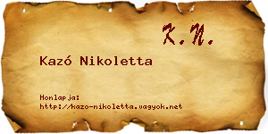 Kazó Nikoletta névjegykártya